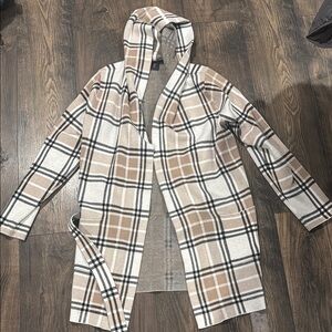 Plaid Hooded Cardigan or Car Jacket